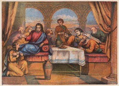 Jesus Christ with his disciples and Mary Magdalene by English School