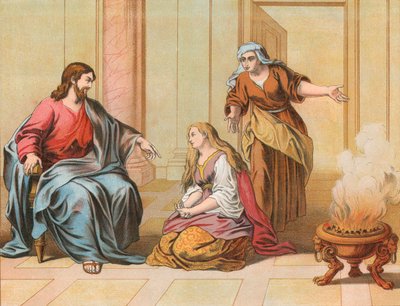 Jesus in the House of Martha and Mary by English School