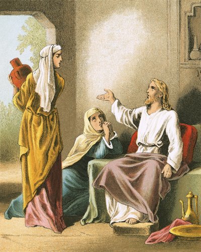 Jesus in the House of Martha and Mary by English School