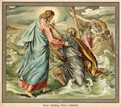 Jesus rebuking Peter