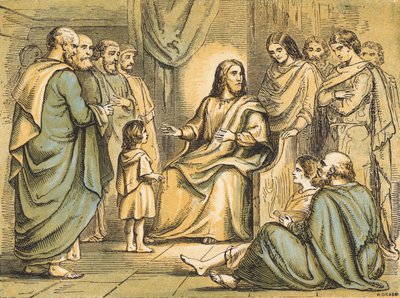 Jesus teaching his Disciples by English School