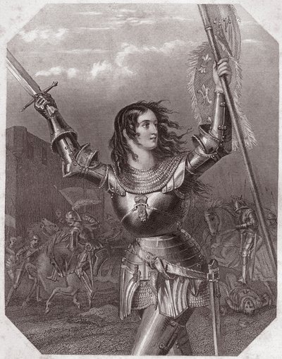 Joan of Arc (Henry VI tragedy in five acts) - in - Galerie des femmes de Shakespeare, collection of forty-five serious portraits by the first artists of London, enriched with critical and literary notices around 1838 - from Gallery of the women o by English School