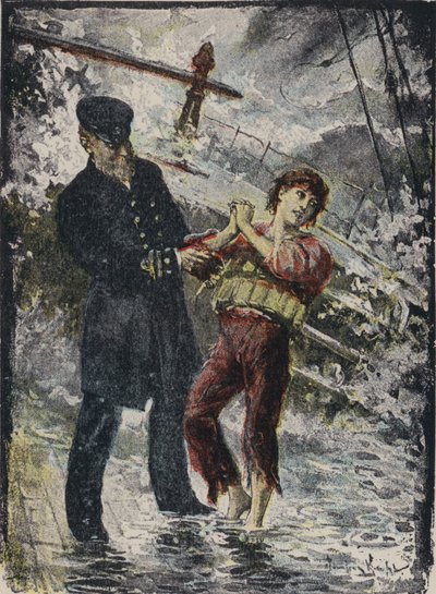 John Alexander Strachan Giving His Life Jacket to a Young Stowaway Before the Ship Was Wrecked in a Gale off the Welsh Coast in 1881 by English School