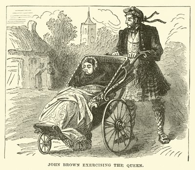 John Brown Exercising the Queen by English School