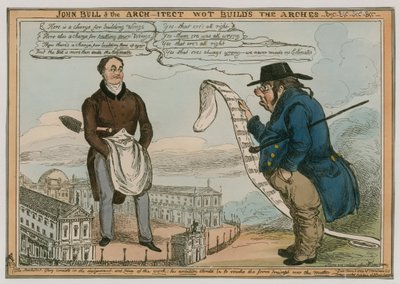 John Bull and the Architect who builds the arches etc by English School