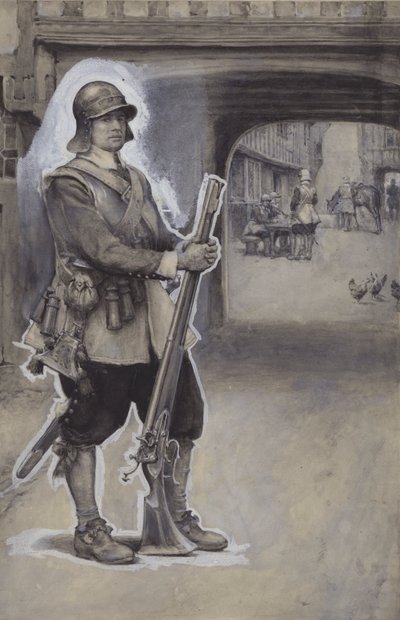 John Bunyan as a soldier by English School