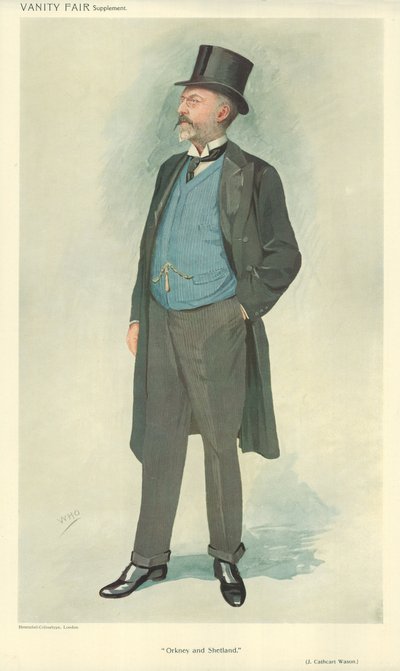 John Cathcart Wason, Orkney and Shetland, 15 September 1909, Vanity Fair Cartoon by English School