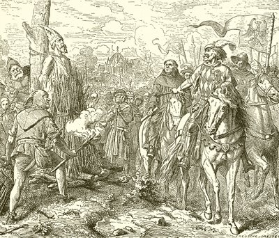 John Huss, at the Stake, summoned to Recant by English School