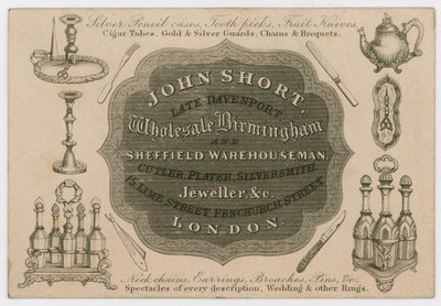 John Short, Trade Card by English School