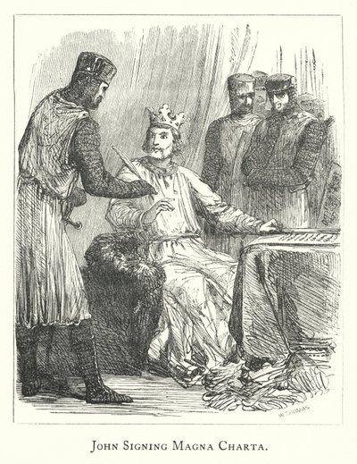 John signing Magna Carta by English School