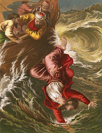 Jonah Cast into the Sea by English School