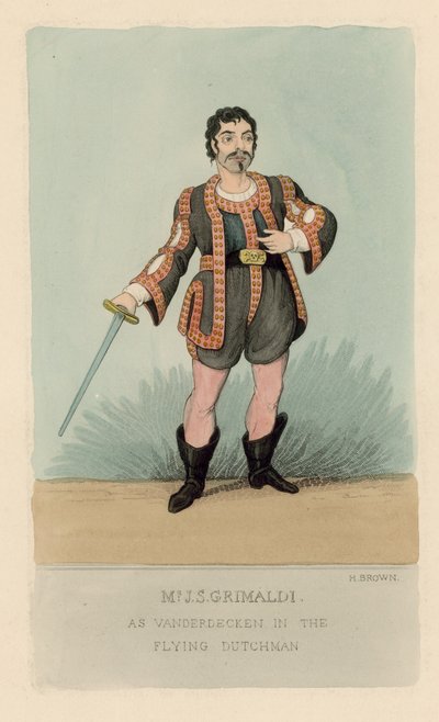 Joseph Grimaldi as Vanderdecken in The Flying Dutchman by English School
