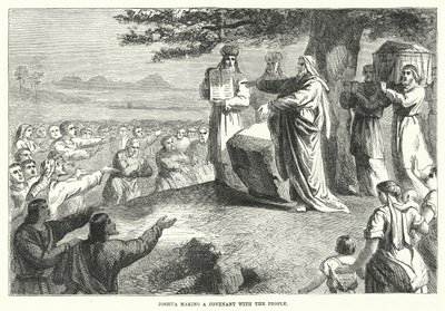 Joshua Making a Covenant with the People by English School