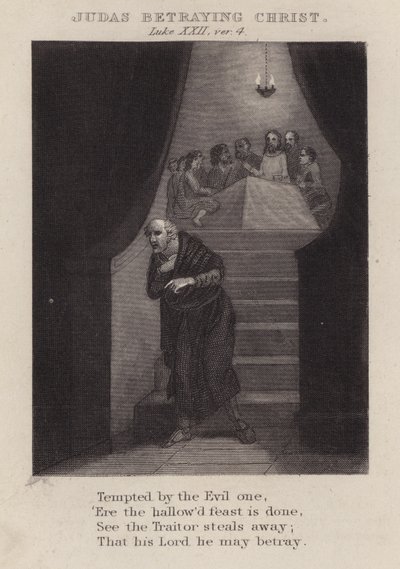 Judas Betraying Christ, Luke 22:4 by English School
