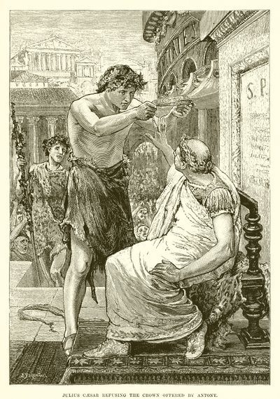 Julius Caesar refusing the crown offered by Antony by English School