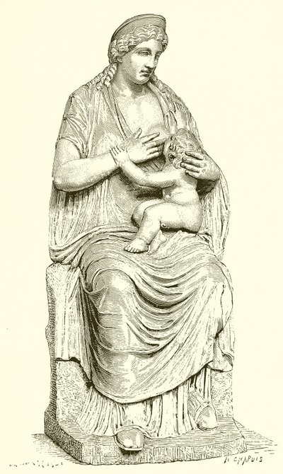 Juno Nursing Hercules (Statue in the Vatican) by English School