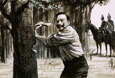 Kaiser Wilhelm II Chopping Down Trees by English School