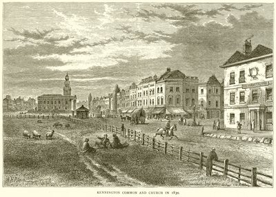 Kennington Common and Church in 1830 by English School