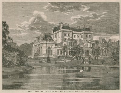 Kensington House, built for Mr Albert Grant, the garden front by English School