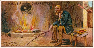 King Alfred and the Cakes by English School