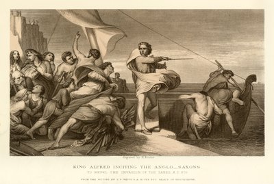 King Alfred Inciting the Anglo Saxons by English School