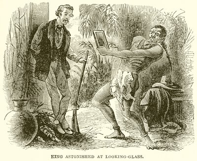 King Astonished at Looking-Glass by English School
