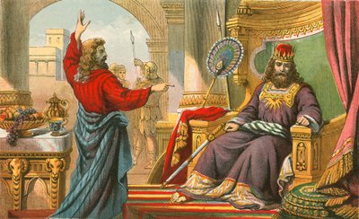 King David Being Rebuked by Nathan by English School