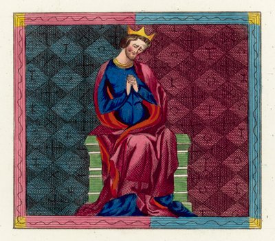 King Henry I bewailing the death of his children by English School