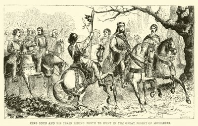 King John and His Train Riding Forth to Hunt in the Great Forest of Middlesex by English School