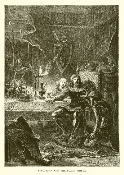 King John and the Black Prince by English School