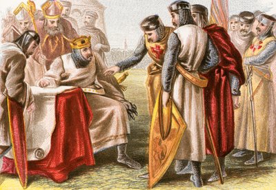 King John being forced to sign Magna Carta by English School