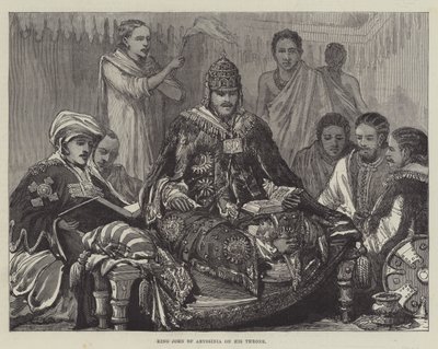King John of Abyssinia on his Throne by English School