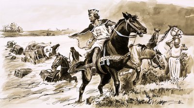 King John was Robbed by the Tide by English School