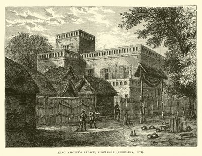King Kwoffis Palace, Coomassie, February 1874 by English School