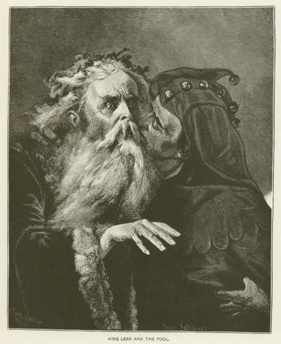 King Lear and the fool by English School