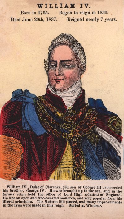 King William IV (coloured engraving) by English School
