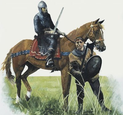 Knight and Squire by English School