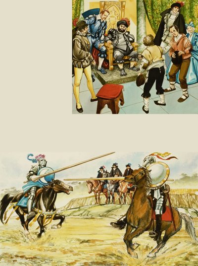 Knights Jousting by English School