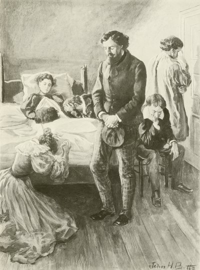 La Boheme, Last Act (engraving) by English School