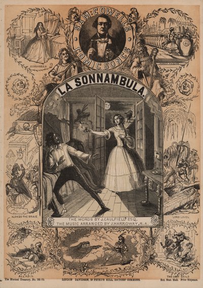 La Sonnambula, one of Sam Cowell’s Comic Songs by English School
