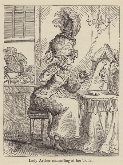Lady Archer enamelling at her Toilet by English School