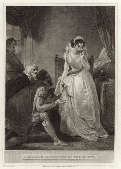 Lady Jane Grey declining the crown by English School
