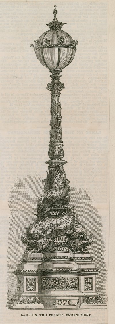Lamp on the Thames Embankment, London by English School