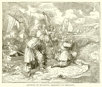 Landing of Gustavus Adolphus in Germany by English School