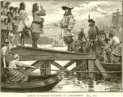 Landing of Marshal Schomberg at Carrickfergus by English School