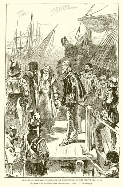 Landing of Richard Chancellor at Holmogory, in the White Sea, 1553 by English School