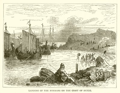 Landing of the Normans on the Coast of Sicily by English School