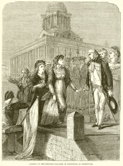 Landing of the Princess Carolina of Brunswick at Greenwich by English School