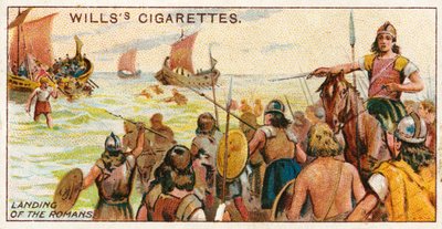 Landing of the Romans in 55 BC by English School