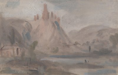 Landscape with a Castle on a Hill by English School